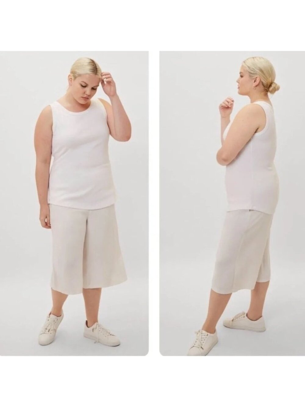 Universal Standard Loire Ribbed Tank Top Sz Small 14-16 White